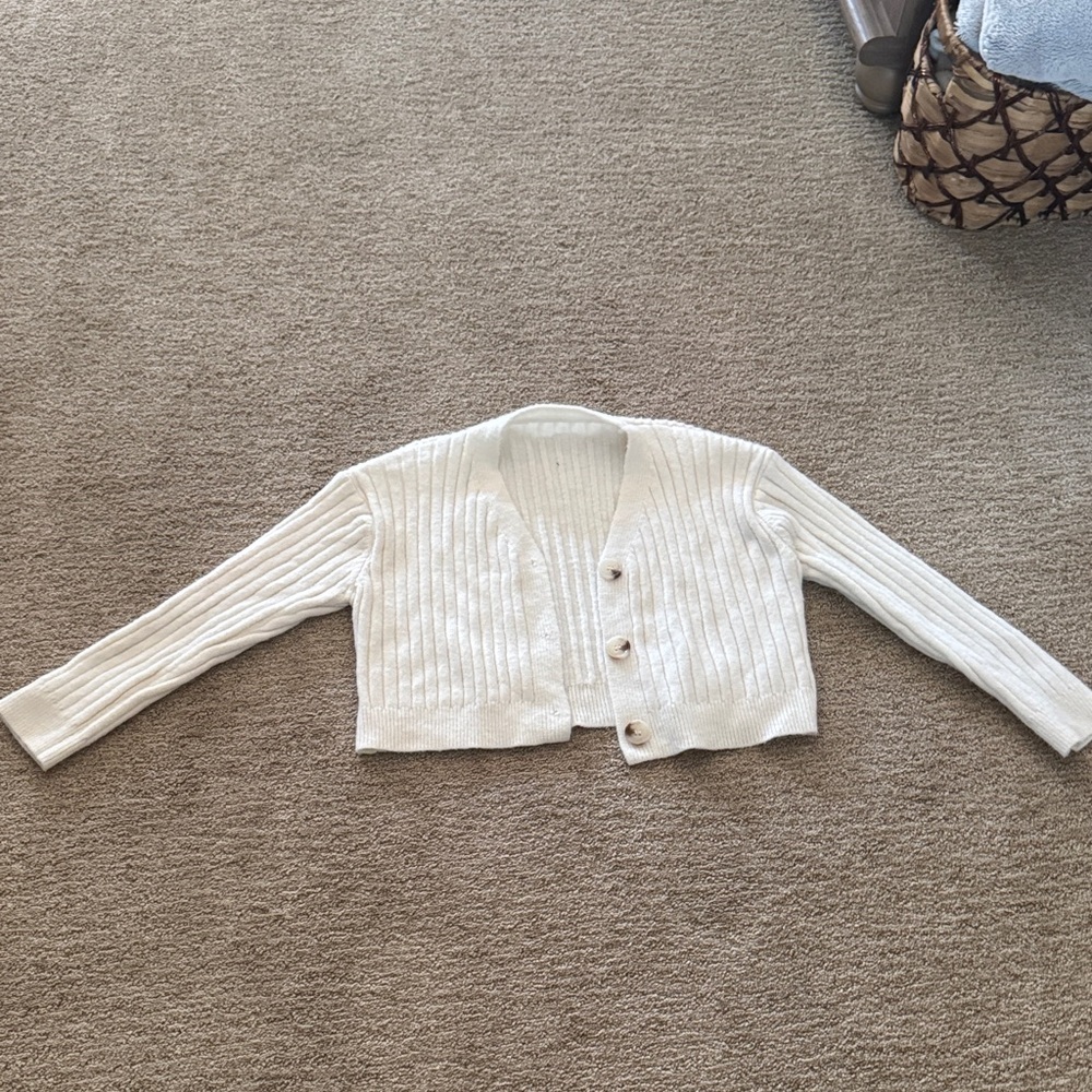 Women's Cream Cardigan Sweater